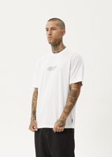 AFENDS Mens Flatline - Retro Tee - White - Afends mens flatline   retro tee   white
