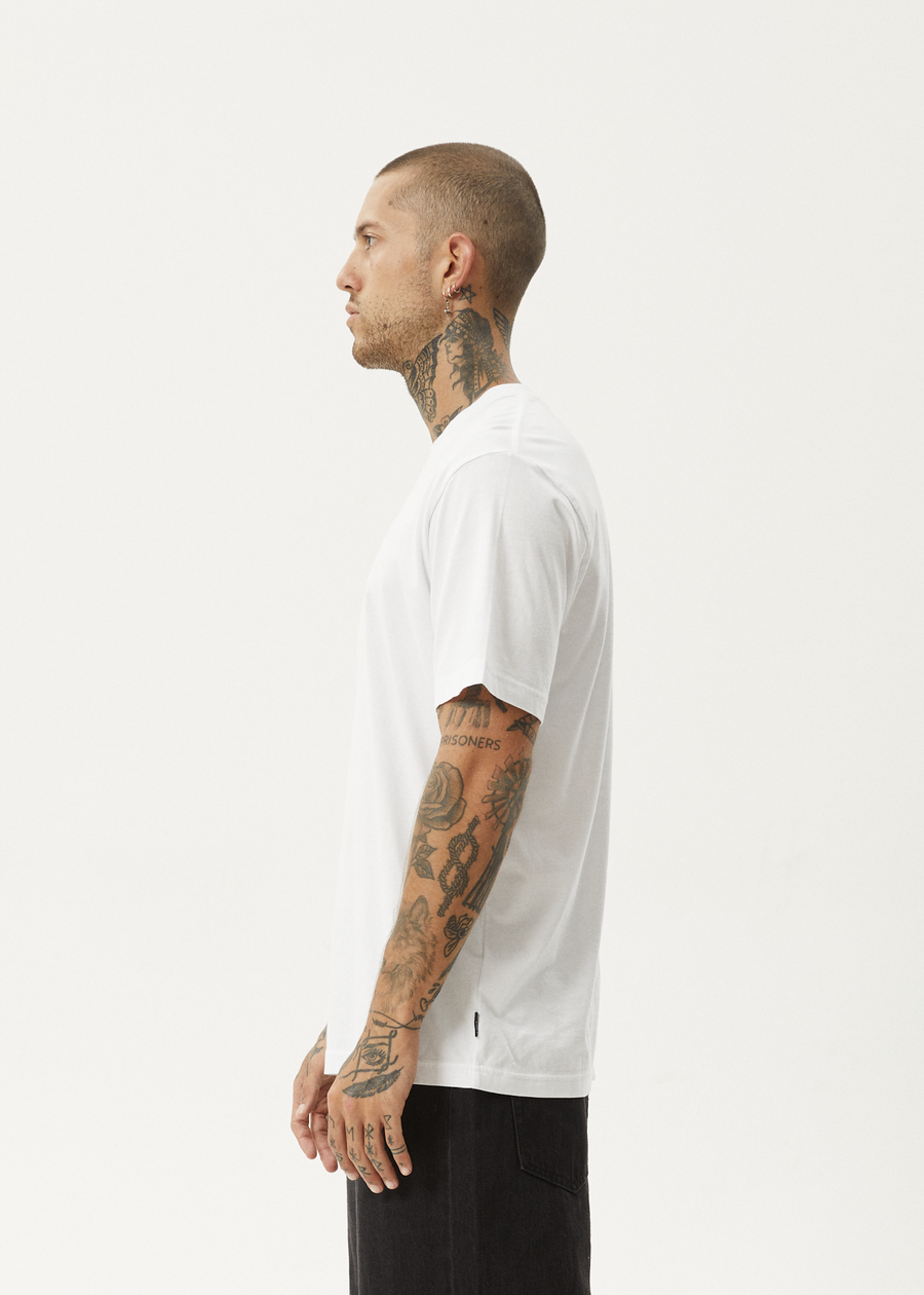 AFENDS Mens Flatline - Retro Tee - White
