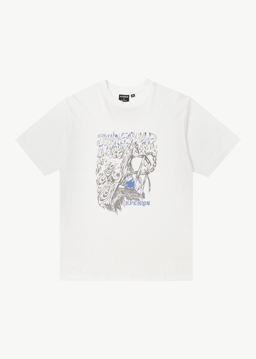 AFENDS Mens Times Up - Retro Tee - White