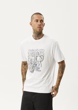 AFENDS Mens Times Up - Retro Tee - White - Afends mens times up   retro tee   white
