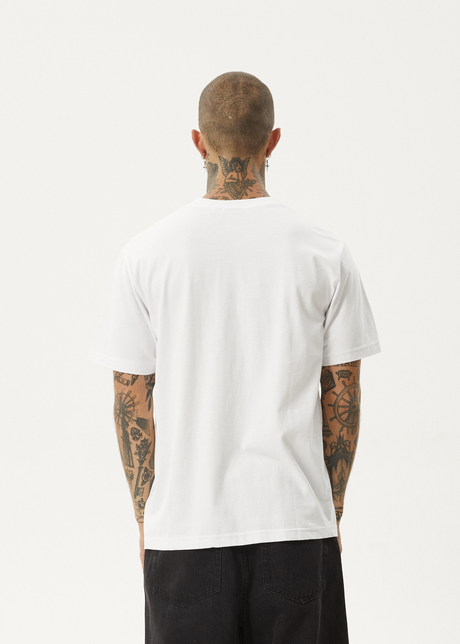 AFENDS Mens Times Up - Retro Tee - White