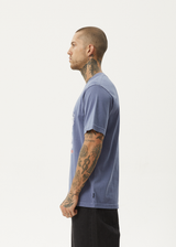 AFENDS Mens Times Up - Retro Tee - Washed Marlin - Afends mens times up   retro tee   washed marlin