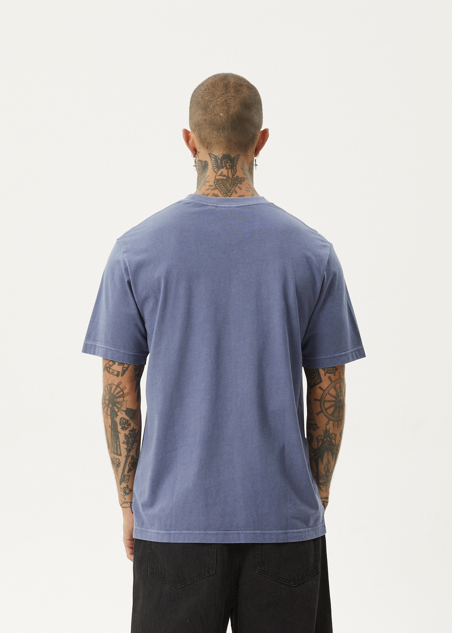 AFENDS Mens Times Up - Retro Tee - Washed Marlin
