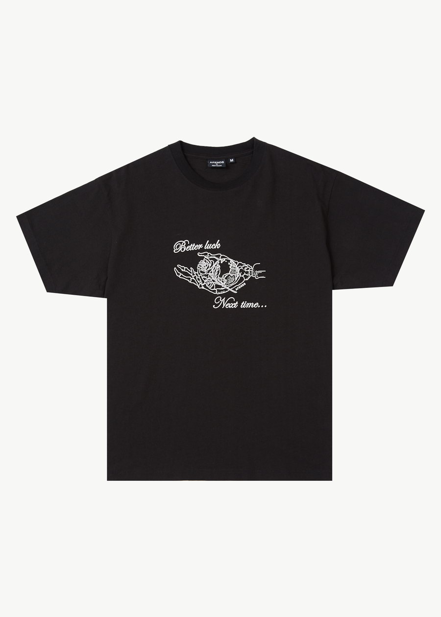AFENDS Mens Bad Luck - Heavy Boxy Tee - Black