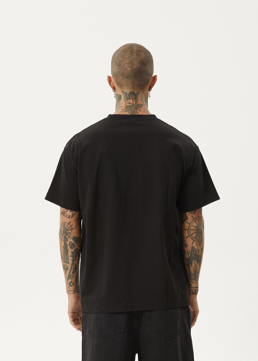 AFENDS Mens Bad Luck - Heavy Boxy Tee - Black