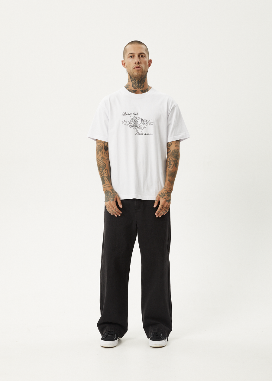 AFENDS Mens Bad Luck - Heavy Boxy Tee - White
