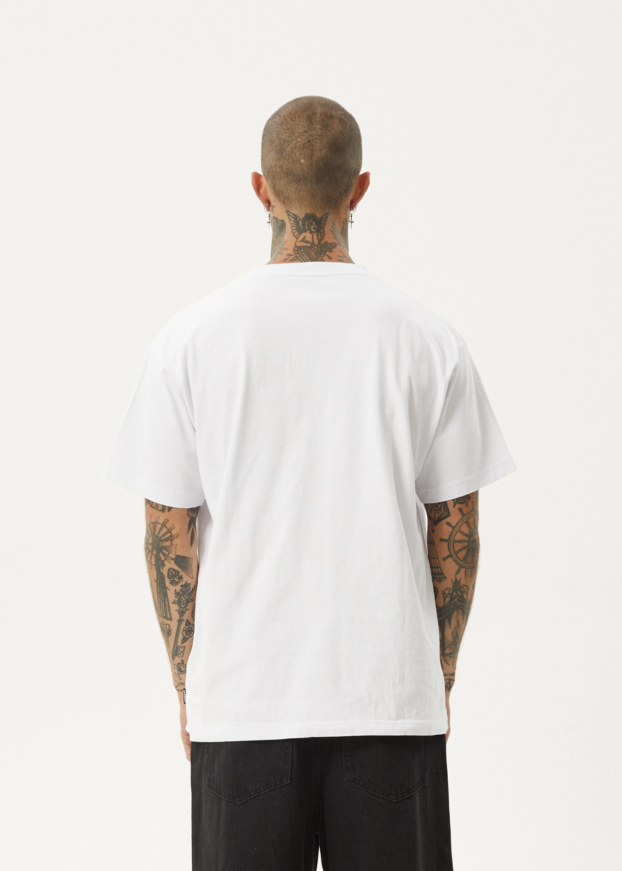 AFENDS Mens Bad Luck - Heavy Boxy Tee - White