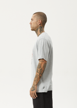 AFENDS Mens Screwed - Retro Tee - Shadow Grey Marle - Afends mens screwed   retro tee   shadow grey marle