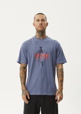 AFENDS Mens Screwed - Retro Tee - Washed Marlin - Afends mens screwed   retro tee   washed marlin