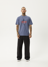 AFENDS Mens Screwed - Retro Tee - Washed Marlin - Afends mens screwed   retro tee   washed marlin