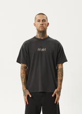 AFENDS Mens Crashed Out - Boxy Tee - Stone Black - Afends mens crashed out   boxy tee   stone black