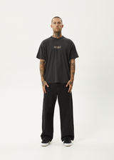 AFENDS Mens Crashed Out - Boxy Tee - Stone Black - Afends mens crashed out   boxy tee   stone black