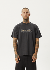AFENDS Mens Scorched - Heavyweight Boxy Tee - Stone Black - Afends mens scorched   heavyweight boxy tee   stone black
