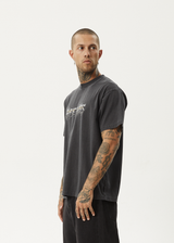 AFENDS Mens Scorched - Heavyweight Boxy Tee - Stone Black - Afends mens scorched   heavyweight boxy tee   stone black