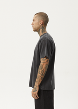 AFENDS Mens Scorched - Heavyweight Boxy Tee - Stone Black - Afends mens scorched   heavyweight boxy tee   stone black