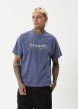 AFENDS Mens Scorched - Heavy Boxy Tee - Washed Marlin - Afends mens scorched   heavy boxy tee   washed marlin