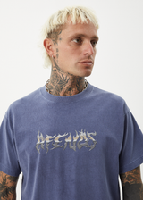 AFENDS Mens Scorched - Heavy Boxy Tee - Washed Marlin - Afends mens scorched   heavy boxy tee   washed marlin