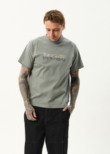 AFENDS Mens Scorched - Heavyweight Boxy Tee - Washed Sycamore - Afends mens scorched   heavyweight boxy tee   washed sycamore