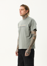 AFENDS Mens Scorched - Heavyweight Boxy Tee - Washed Sycamore - Afends mens scorched   heavyweight boxy tee   washed sycamore