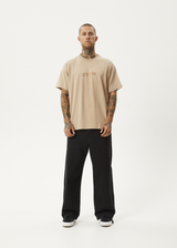 AFENDS Mens Age Old - Boxy Tee - Taupe - Afends mens age old   boxy tee   taupe