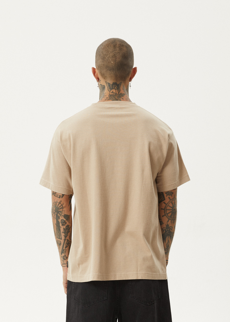 AFENDS Mens Age Old - Boxy Tee - Taupe