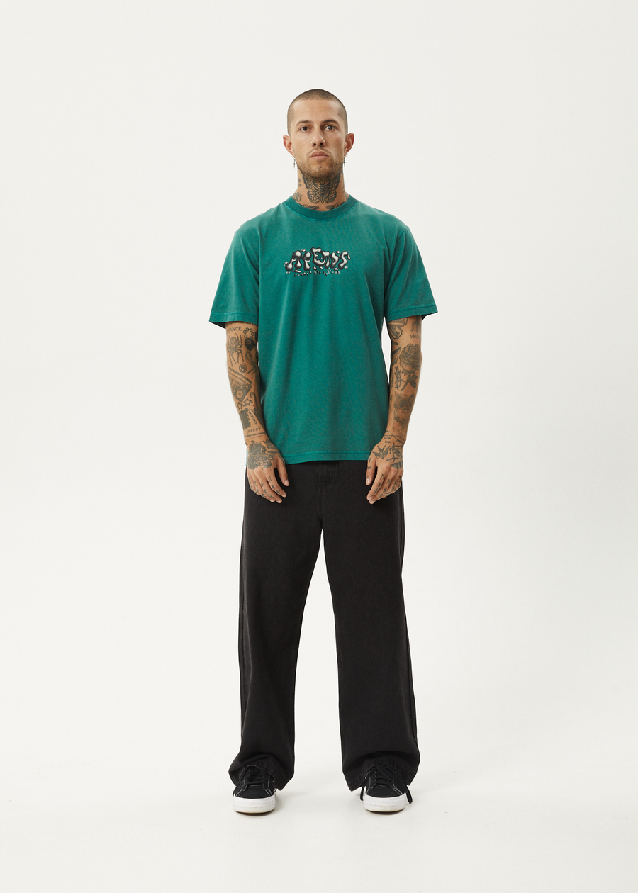 AFENDS Mens Gello - Retro Tee - Washed Pine