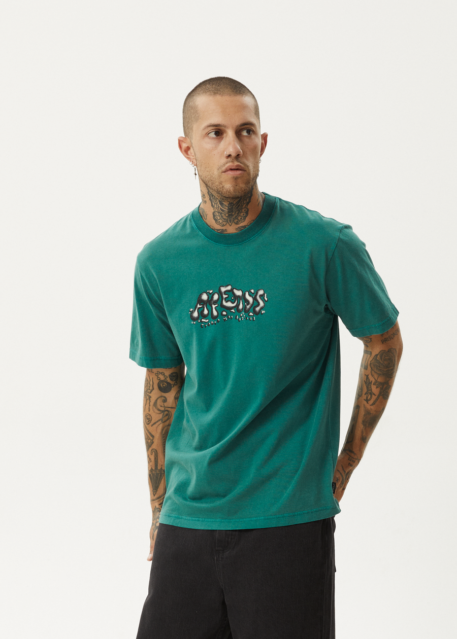 AFENDS Mens Gello - Retro Tee - Washed Pine