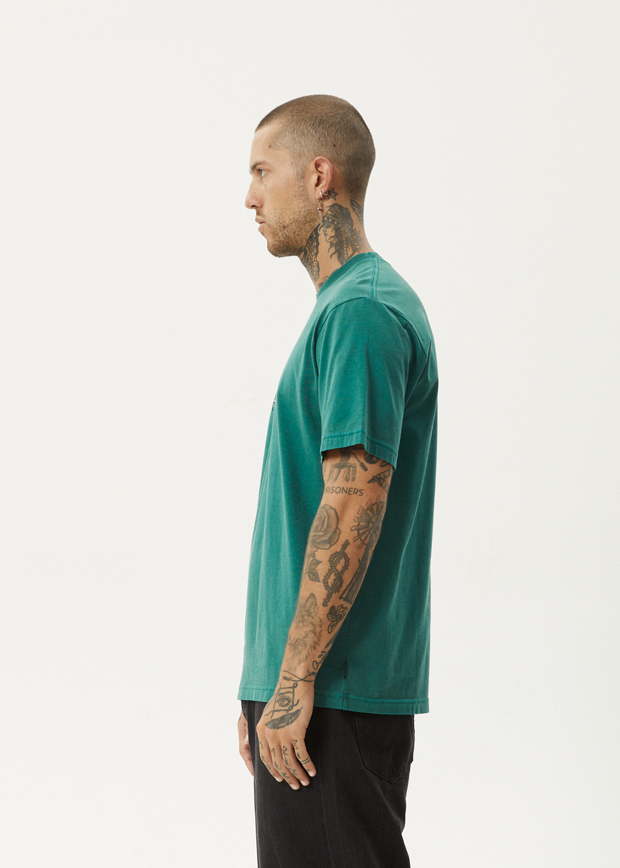 AFENDS Mens Gello - Retro Tee - Washed Pine