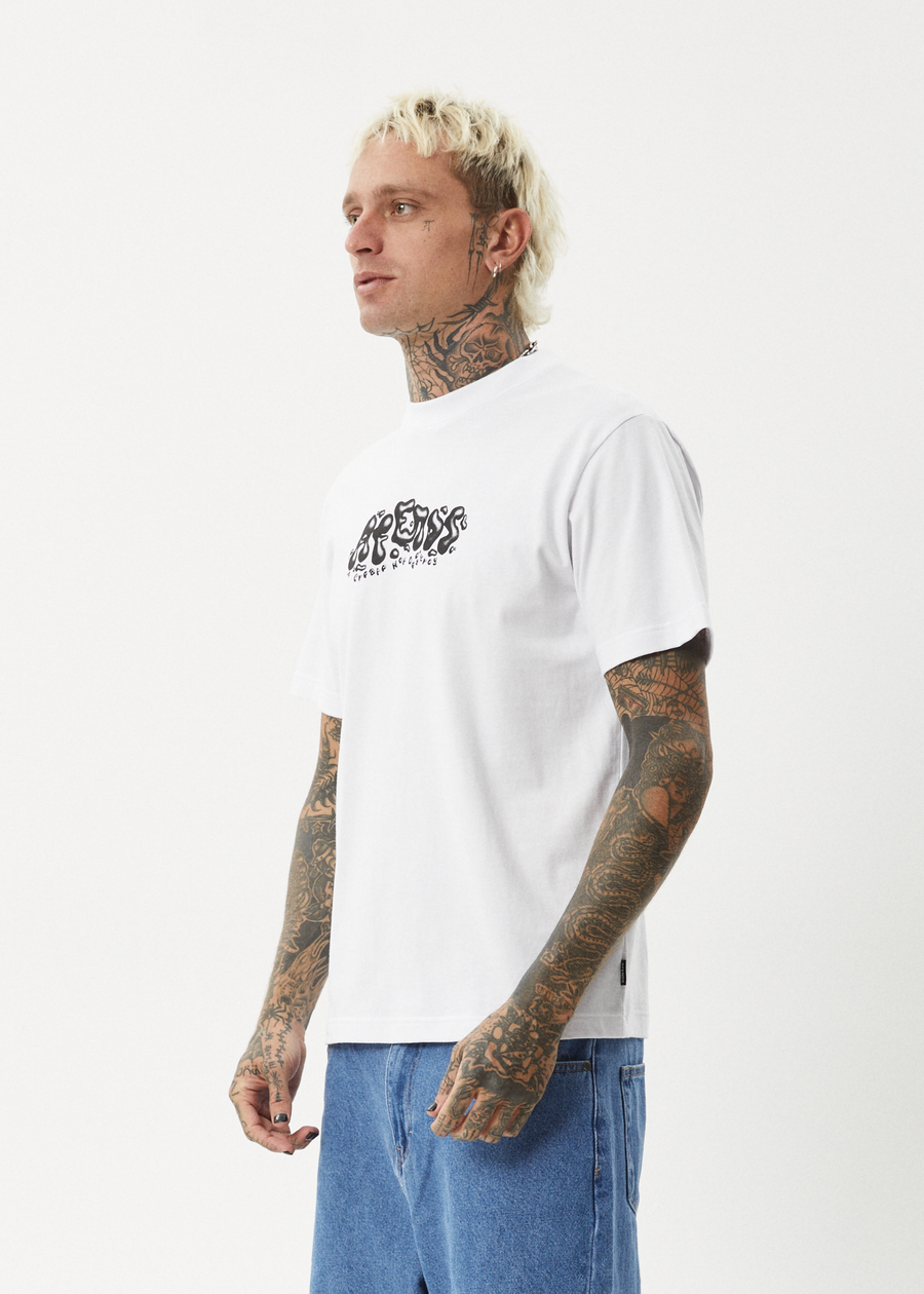 AFENDS Mens Gello - Retro Tee - White