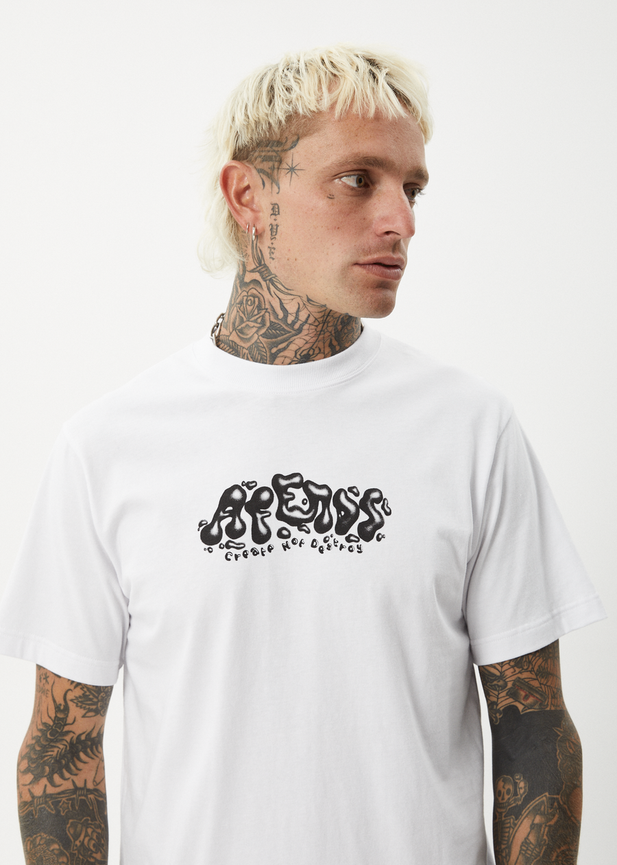AFENDS Mens Gello - Retro Tee - White