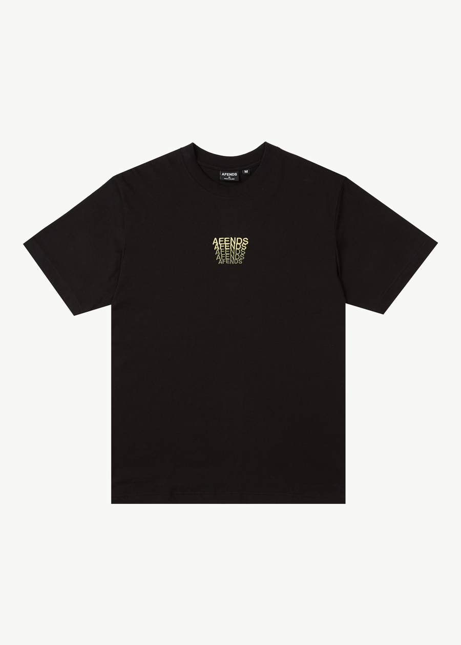 AFENDS Mens Repeat - Retro Tee - Black