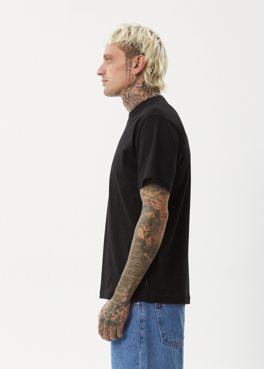 AFENDS Mens Repeat - Retro Tee - Black