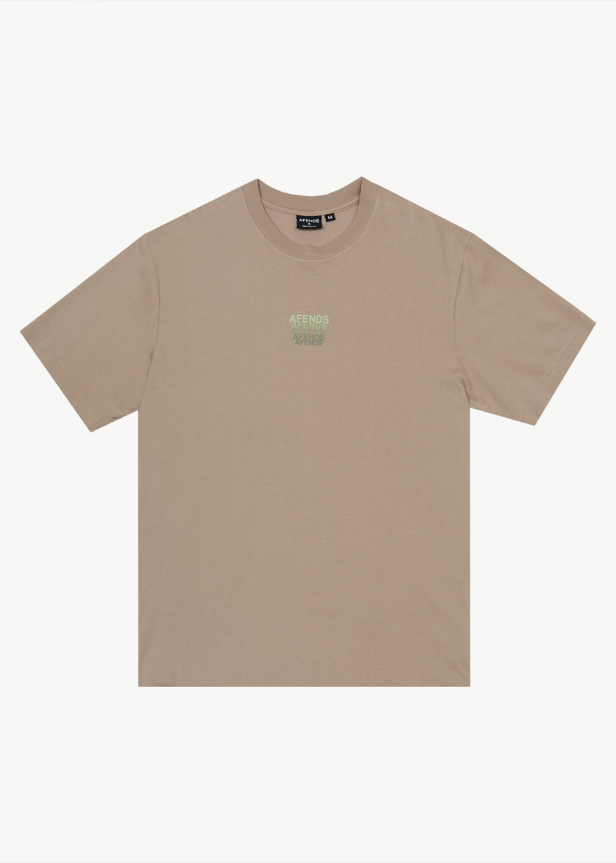 AFENDS Mens Repeat - Retro Tee - Taupe