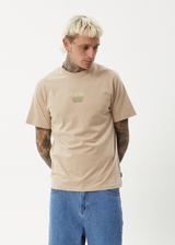 AFENDS Mens Repeat - Retro Tee - Taupe - Afends mens repeat   retro tee   taupe