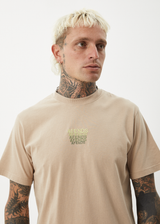AFENDS Mens Repeat - Retro Tee - Taupe - Afends mens repeat   retro tee   taupe