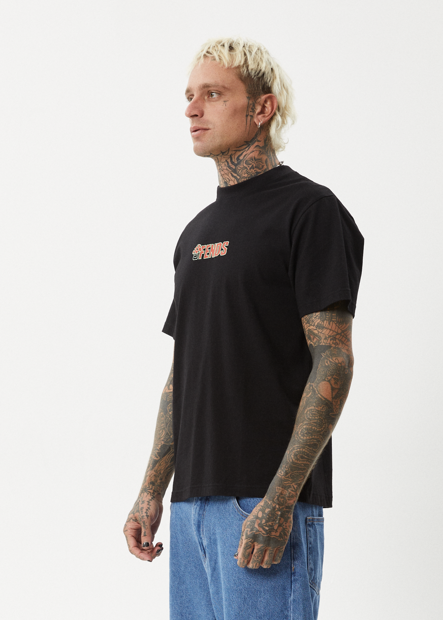AFENDS Mens Dosed - Retro Tee - Black