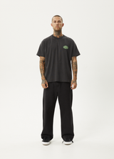 AFENDS Mens Frogga - Heavy Boxy Tee - Stone Black - Afends mens frogga   heavy boxy tee   stone black