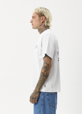 AFENDS Mens Frogga - Heavy Boxy Tee - White - Afends mens frogga   heavy boxy tee   white