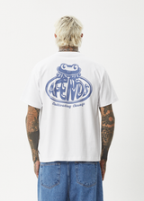 AFENDS Mens Frogga - Heavy Boxy Tee - White - Afends mens frogga   heavy boxy tee   white