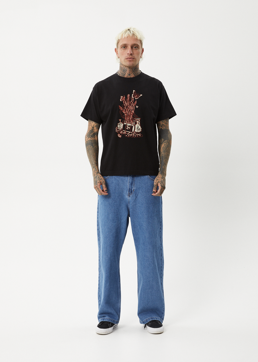 AFENDS Mens Regrowth - Boxy Tee - Black