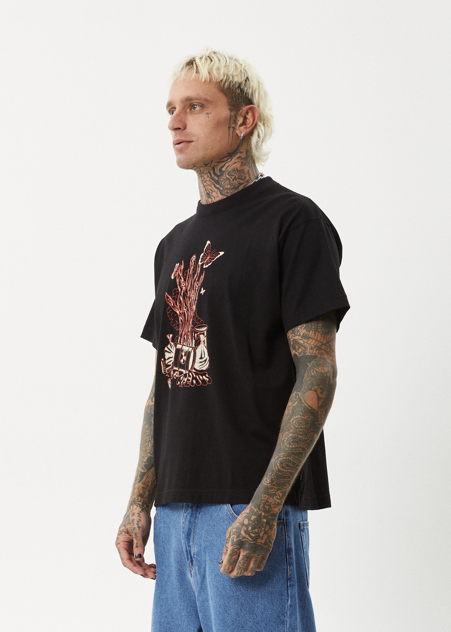 AFENDS Mens Regrowth - Boxy Tee - Black