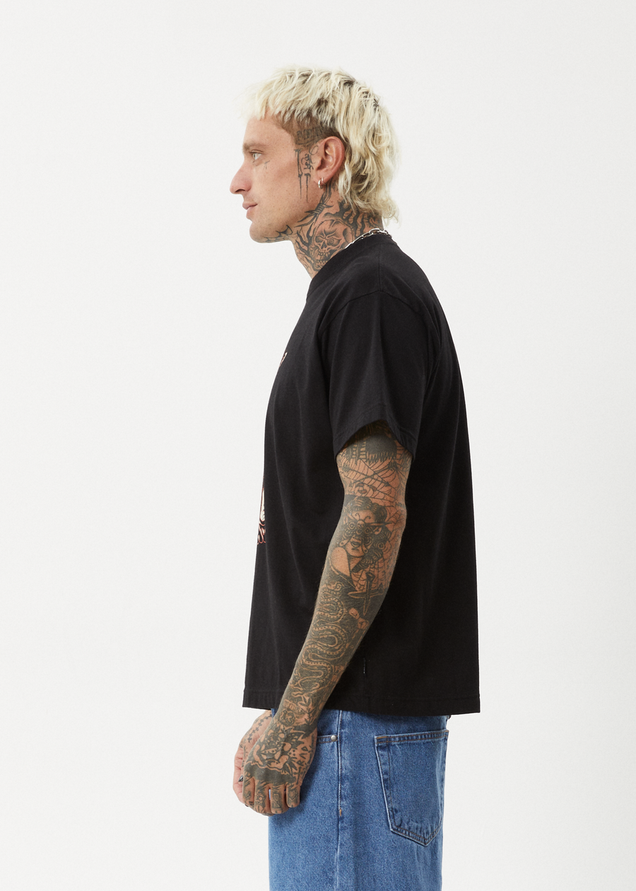 AFENDS Mens Regrowth - Boxy Tee - Black