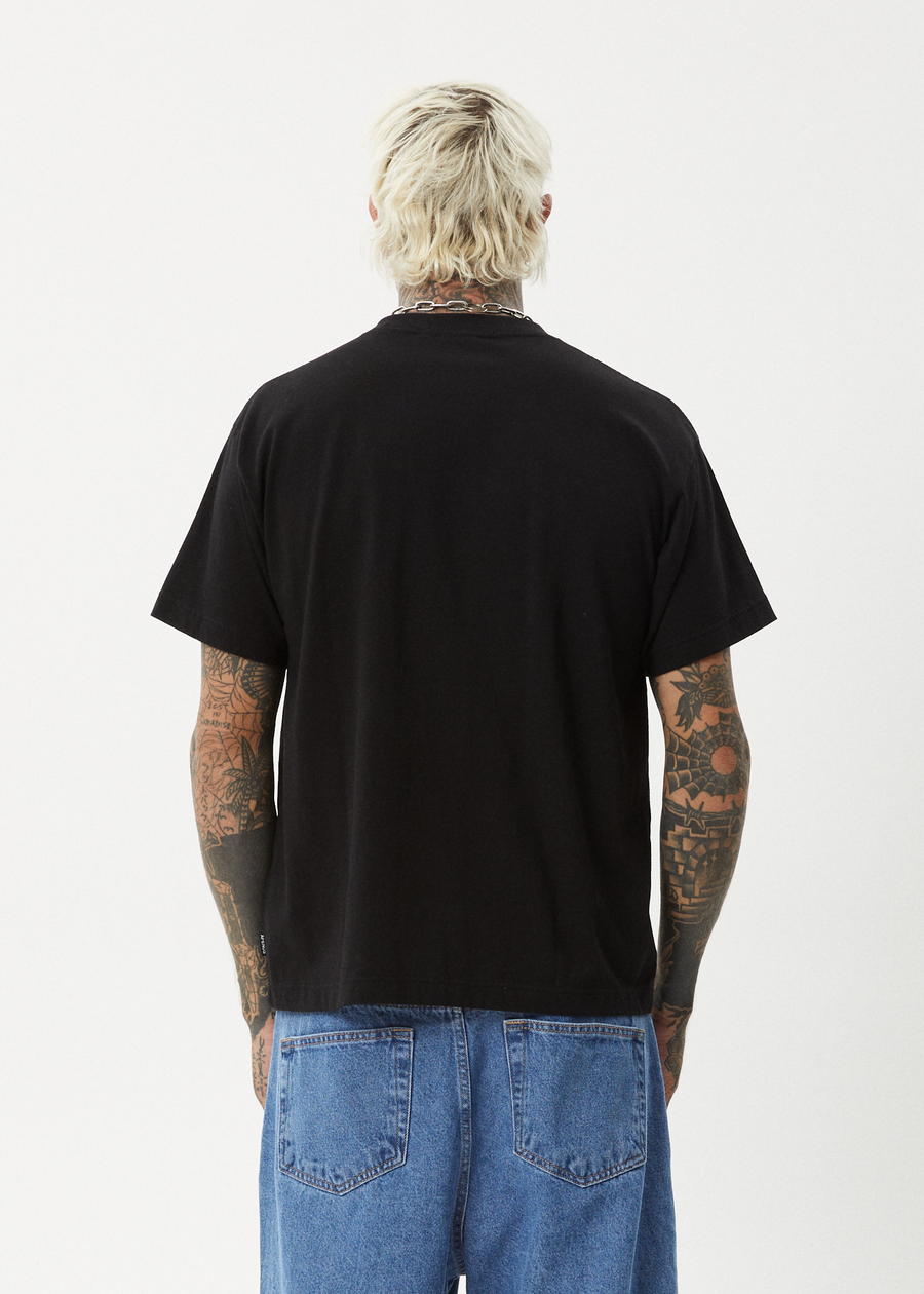 AFENDS Mens Regrowth - Boxy Tee - Black