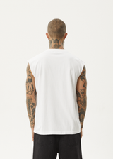AFENDS Mens Repeat - Sleeveless Tee - White - Afends mens repeat   sleeveless tee   white