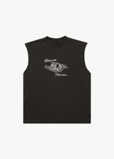 AFENDS Mens Bad Luck - Sleeveless Tee - Stone Black - Afends mens bad luck   sleeveless tee   stone black