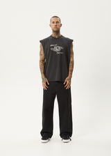 AFENDS Mens Bad Luck - Sleeveless Tee - Stone Black - Afends mens bad luck   sleeveless tee   stone black