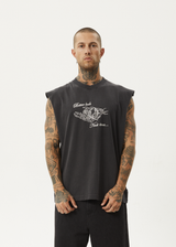 AFENDS Mens Bad Luck - Sleeveless Tee - Stone Black - Afends mens bad luck   sleeveless tee   stone black