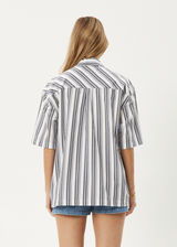 AFENDS Mens Lined Up - Short Sleeve Shirt - White Stripe - Afends mens lined up   short sleeve shirt   white stripe 