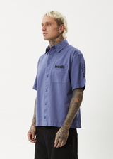 AFENDS Mens Scorched - Short Sleeve Shirt - Marlin - Afends mens scorched   short sleeve shirt   marlin 