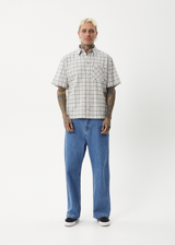 AFENDS Mens Leo - Short Sleeve Shirt - Black / White - Afends mens leo   short sleeve shirt   black / white 